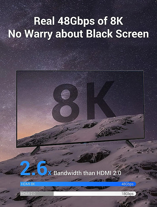 Кабель HDMI M - M, 1.5 м, V2.1, 8K 60Гц обплетення, Blue Aluminum Alloy Type Vention Винница - изображение 4