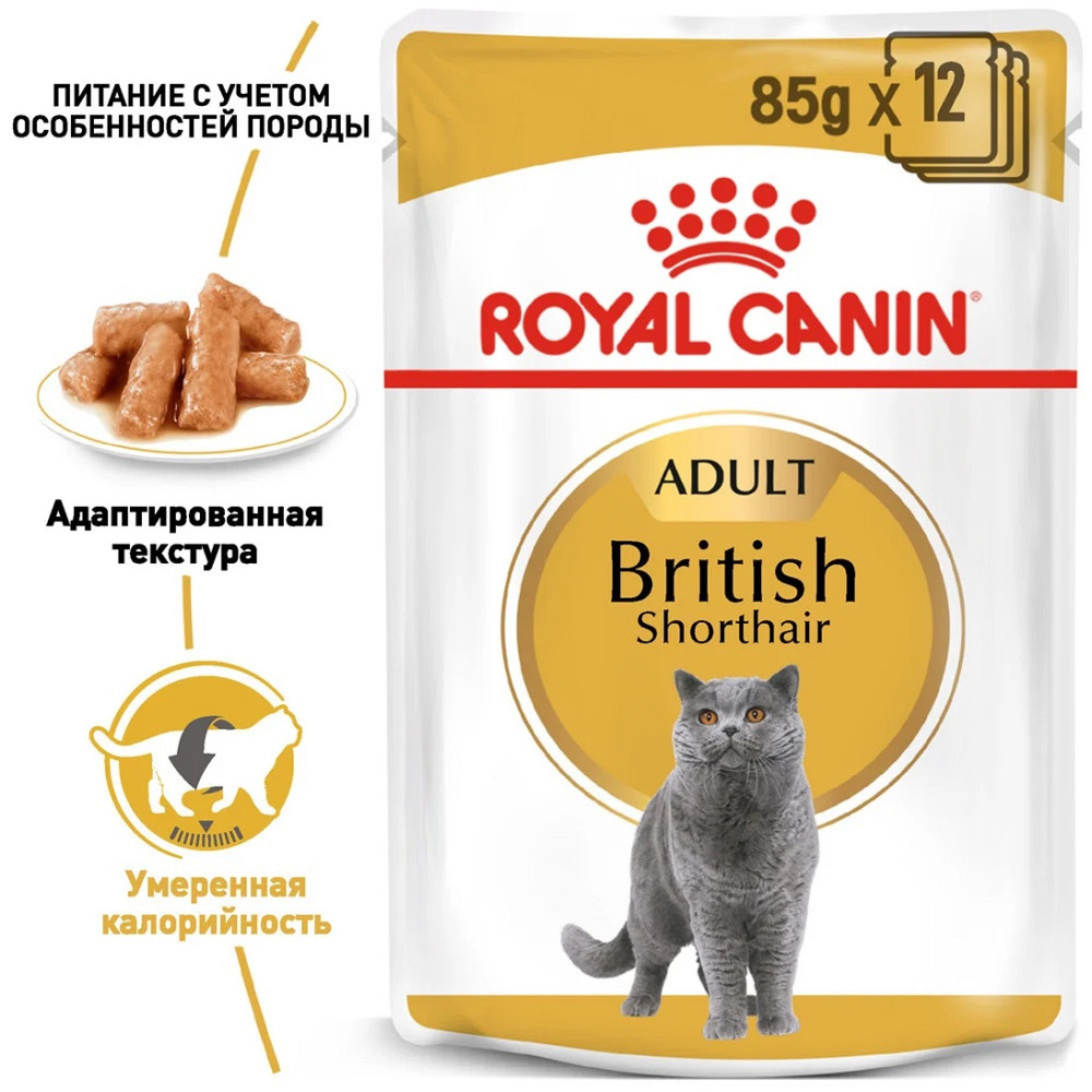 Royal Canin British Shorthair (Роял Канін Брітіш Шортхейр) вологий корм для кішок породи британська 85 г х 12 шт. Запоріжжя - фото 2