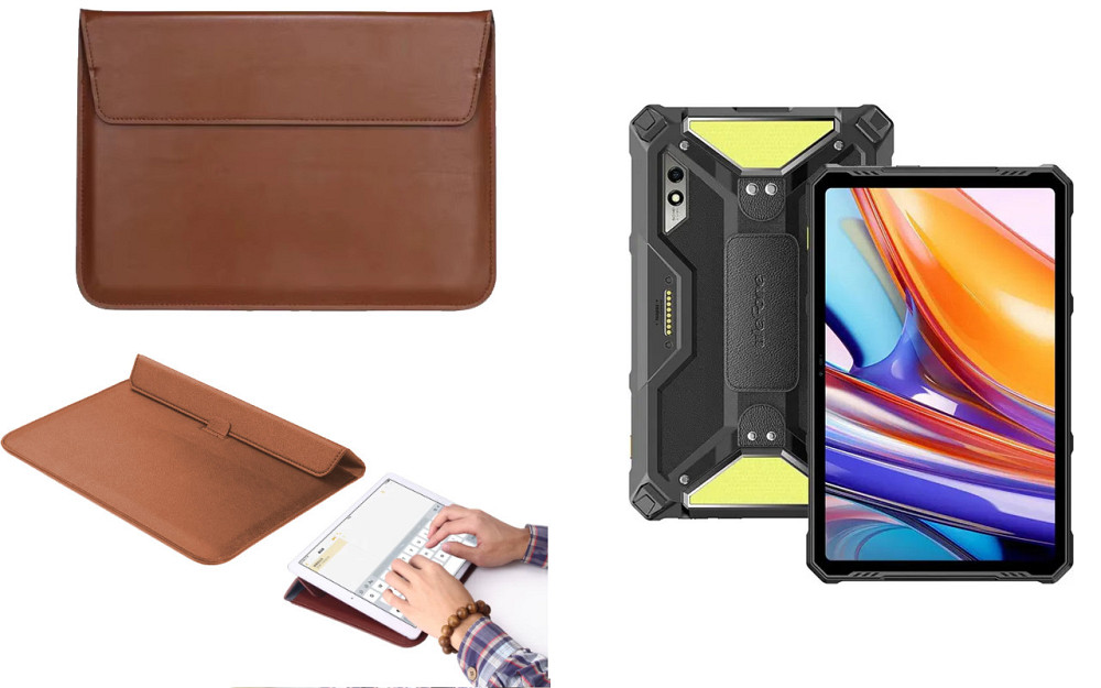 Чехол-конверт VitoCase для Ulefone Armor Pad 3 Pro, с функцией подставки для планшета Коричневый Киев - изображение 1