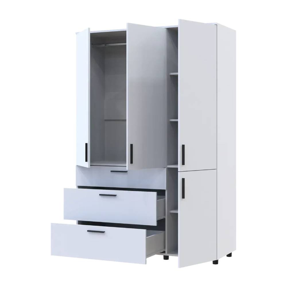 Шафа для одягу Doros Торн Білий 3 ДСП/3Ш (штанга) 135х51.6х200 (DRS-012057) Львів - фото 7