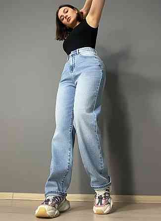 Джинси жіночі Liana 1-051 SKATER MOM з резинкою на талії великі розміри блакитні, блакитний, 30, 30, 79 см, 105 см Київ