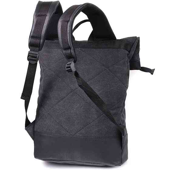 Добротний рюкзак для ноутбука із вставками еко-шкіри FABRA 22583 Чорний Київ