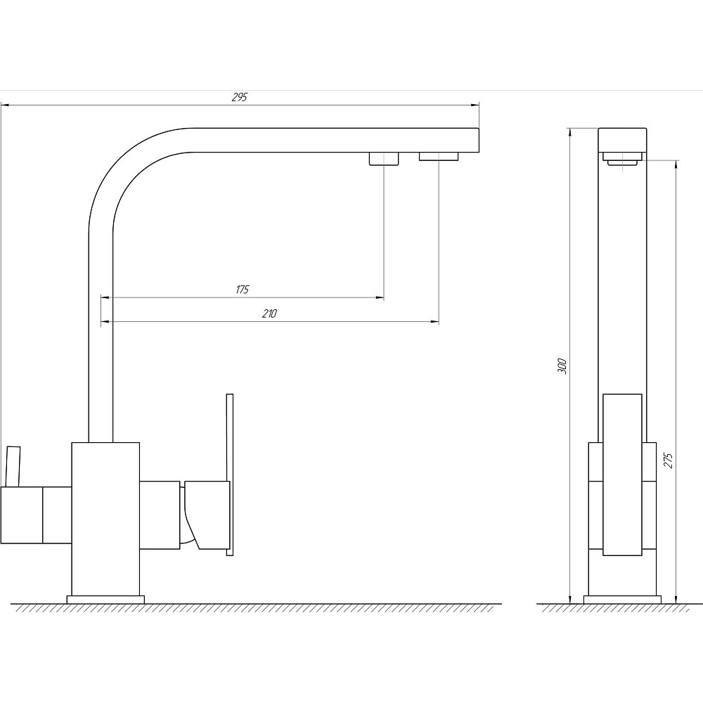 Змішувач для кухні під осмос Globus Lux LAZER GLLR-0111 Тернопіль - фото 4