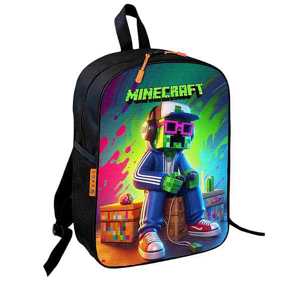 Рюкзак шкільний Minecraft - Кріпер в окулярах і кепці з джойстиком, 36×27 см для хлопчиків (01746) Київ
