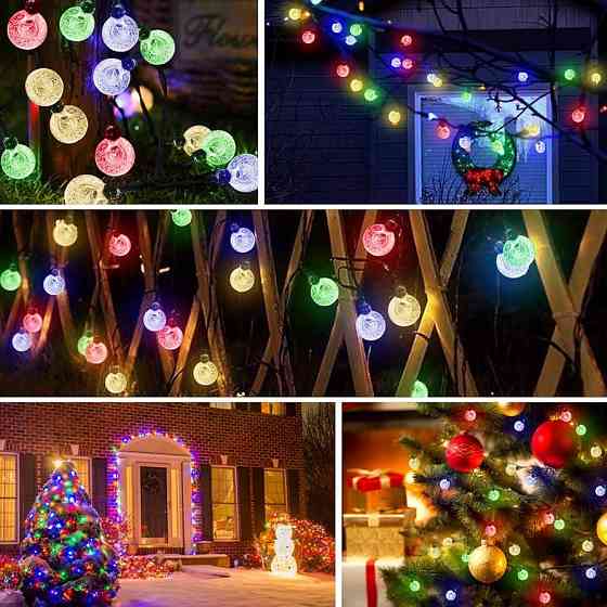 Вулична гірлянда на сонячній батареї RGB 80led 14м YzzYzz Луцк