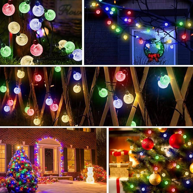 Вулична гірлянда на сонячній батареї RGB 80led 14м YzzYzz Луцк - изображение 2