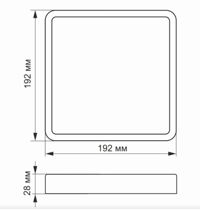 LED Світильник накладний квадратний 18W 5000К 220V VL-DLSS-185 Videx Житомир - изображение 3