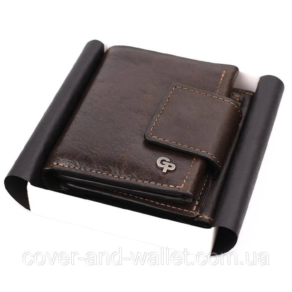 Елітний чоловічий портмоне з італійської шкіри коричневого кольору Grande Pelle 502420 Київ - фото 10