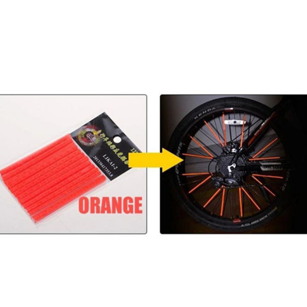 Светоотражающие накладки на спицы Feel Fit оранжевые Бровары - изображение 3