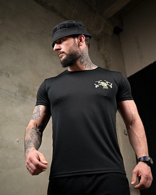 Тактическая потоотводящая футболка Ховайся black ПП7721 Одесса - изображение 7