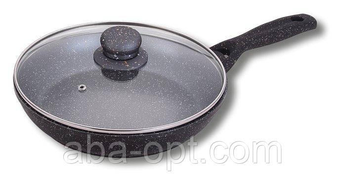 Сковорода глубокая гранитная со стеклянной крышкой  Ø 26 см (шт).Aba-Opt Одесса - изображение 1
