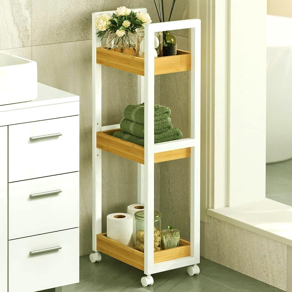 Этажерка для ванной на колёсиках 