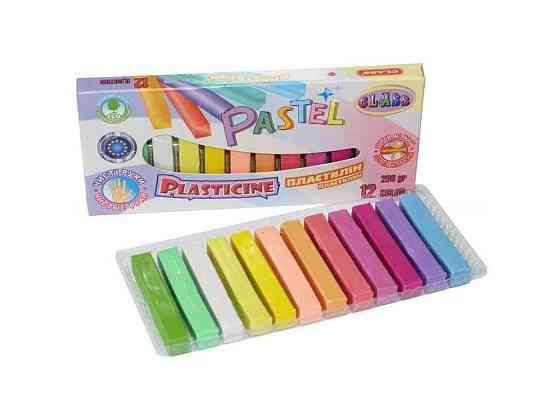 Пластилін 12 кольорів Чисті руки , ECO, PASTEL, 200гр., 7653C, CLASS ТМ CLASS   Solmir Київ