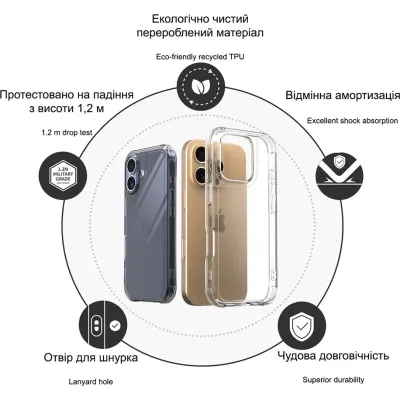 Чохол до мобільного телефона Drobak Acrylic Case with Airbag для Apple iPhone 14 (949401) Вінниця