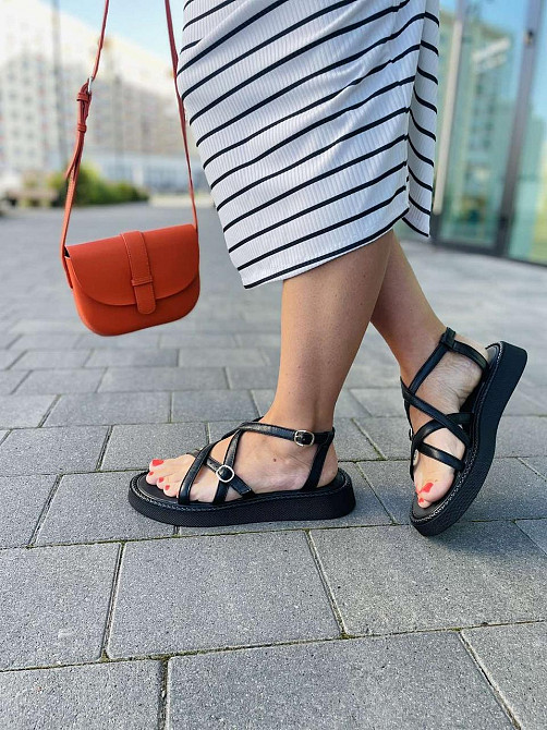 No brend Босоніжки жіночі A-1 чорні (літо, шкіра натуральна) (5117) Коломия - фото 2