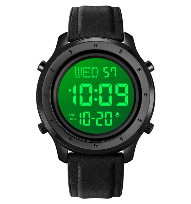 Чоловічий наручний електронний годинник Skmei 1864 (Чорний з білим циферблатом) Вінниця - фото 3