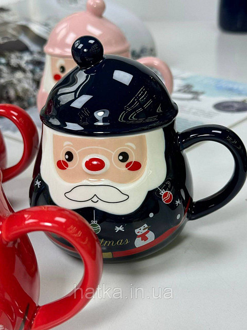 Кухоль з кришкою керамічний новорічний Olens "Різнянський помпон" 350 мл 102-1060 Київ - фото 9