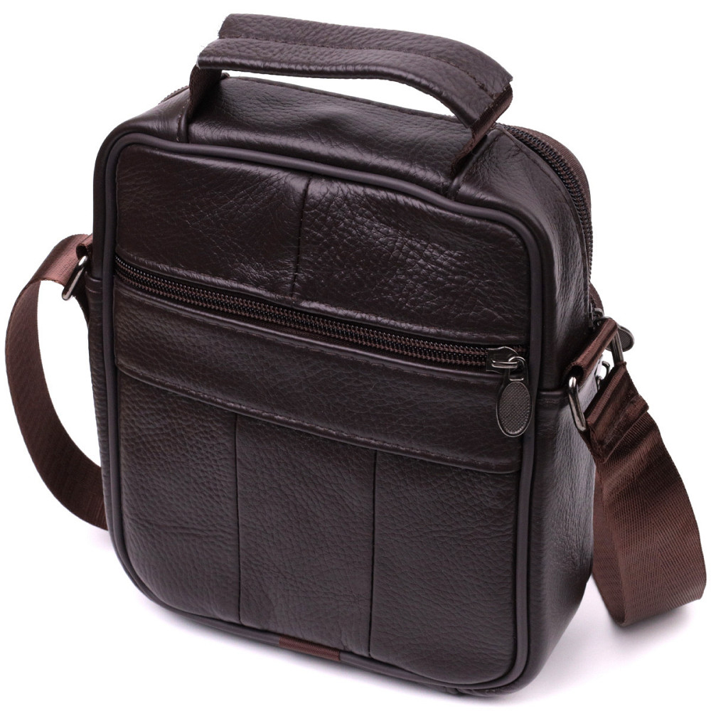 Небольшая сумка на плечо из натуральной кожи Vintage sale_15055 Коричневый Киев - изображение 2