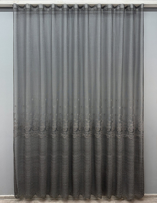 Тюль жакард, колекція "Greta" колір графітовий 1639т Київ - фото 7