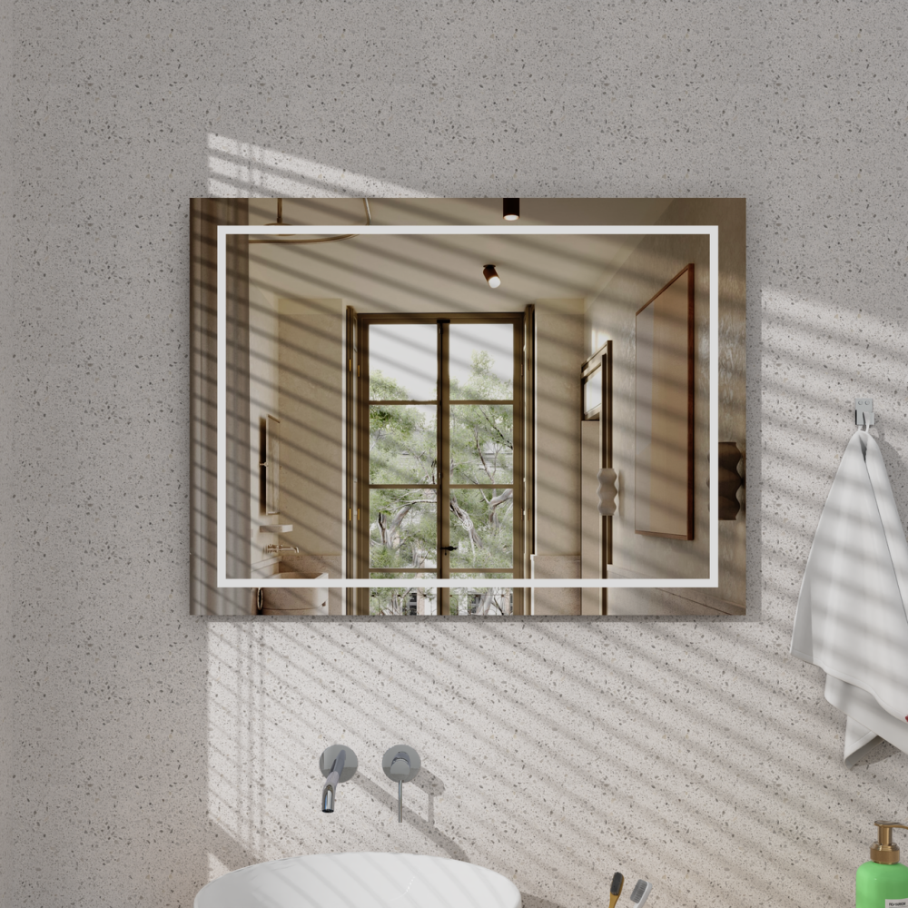 Зеркало в ванную Avko с подсведкой прямоугольное 800х600х35 мм для ванной Киев - изображение 1