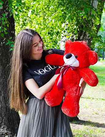 Мягкая игрушка Подарок плюшевый мишка, Плюшевый медведь Рафаэль 80 см Красный Тернополь