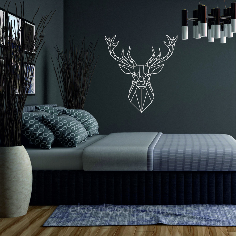 Декоративное настенное Панно «Олень», Декор на стену 90*84 см, Белый Киев - изображение 2