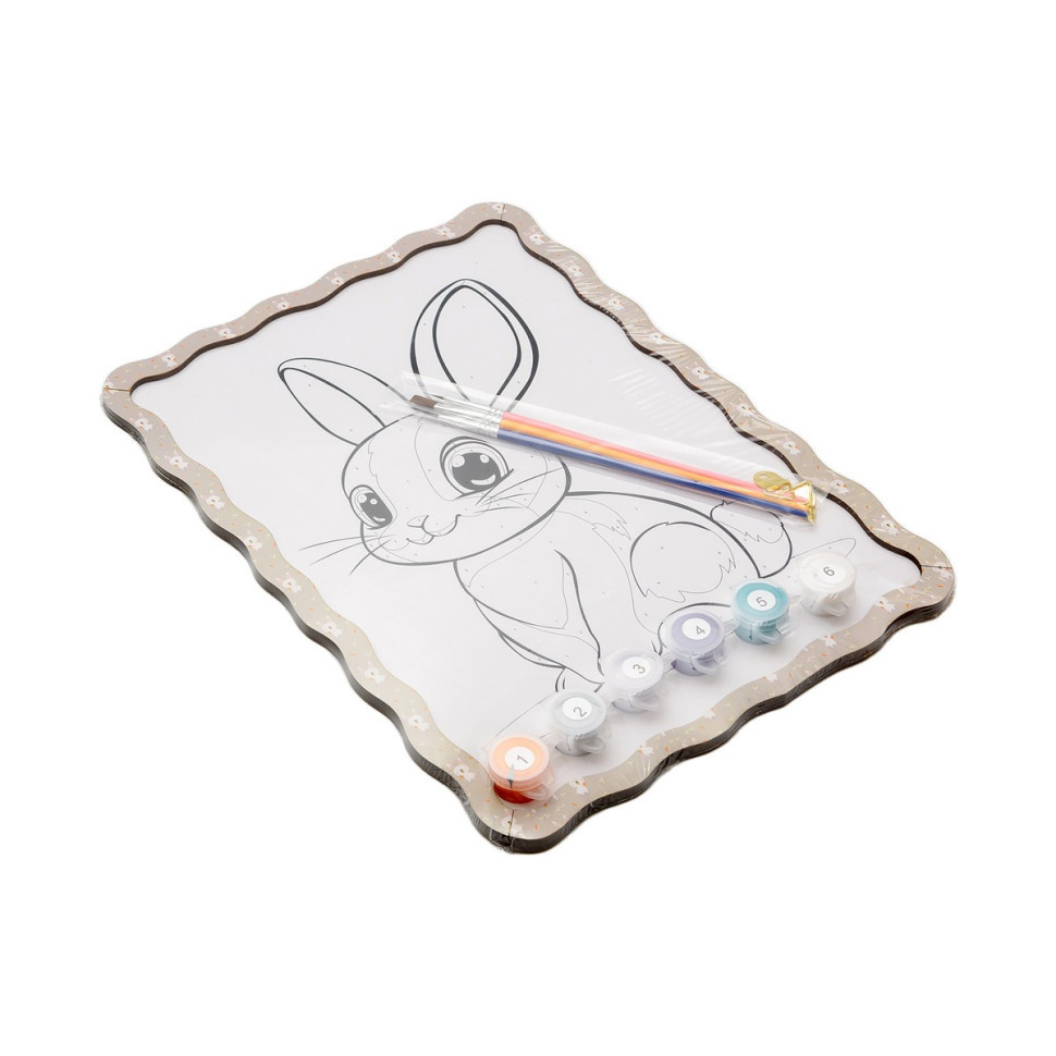 Картина по номерах "Кролик" Puz-22944 формат А4 пензлик, фарби, кріплення для стіни Вінниця - фото 2