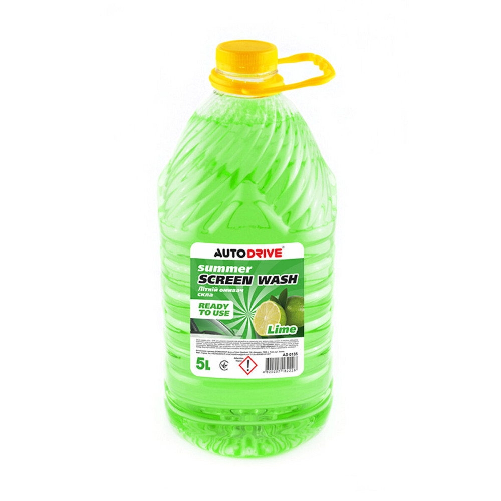 Омивач скла літній AutoDrive Summer Screen Wash Lime PET 5л Киев - изображение 1
