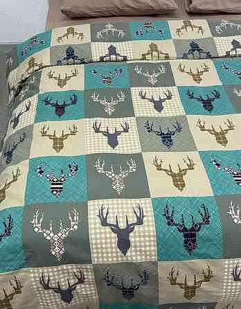 Ecotton Комплект постільної білизни Ecotton Сімейний 150х215 см зелений Олені новорічний Коломия