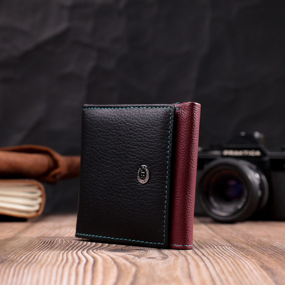 Стильный женский кошелек с оригинальной монетницей из натуральной кожи ST Leather 19510 Разноцветный Киев - изображение 8