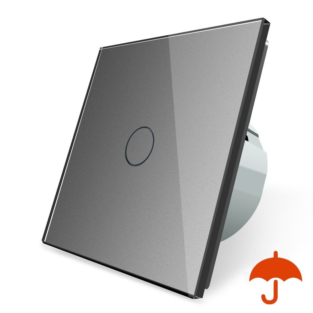 LIVOLO Сенсорний вуличний вимикач Вологозахищений 1 сенсор Livolo сірий скло (VL-C701IP-15) Коломыя - изображение 5