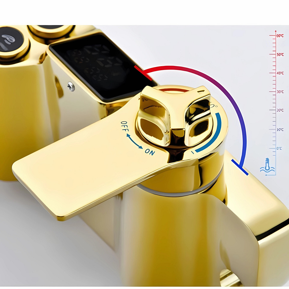 Душевая система хром золото,термостатический набор для душа-4 функции (142074505) Киев - изображение 3