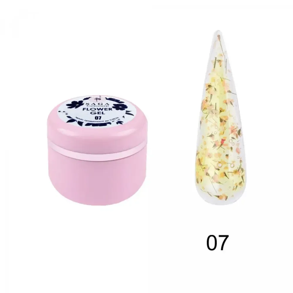 Гель с сухоцветом Saga Professional Flower Fairy Gel №07, 5 г Киев - изображение 1