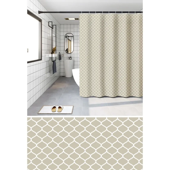 Шторка-фиранка для ванной Zerix SCP-014-180x200 из PEVA (полиэтиленвинилацетата) удлиненная (Узор 