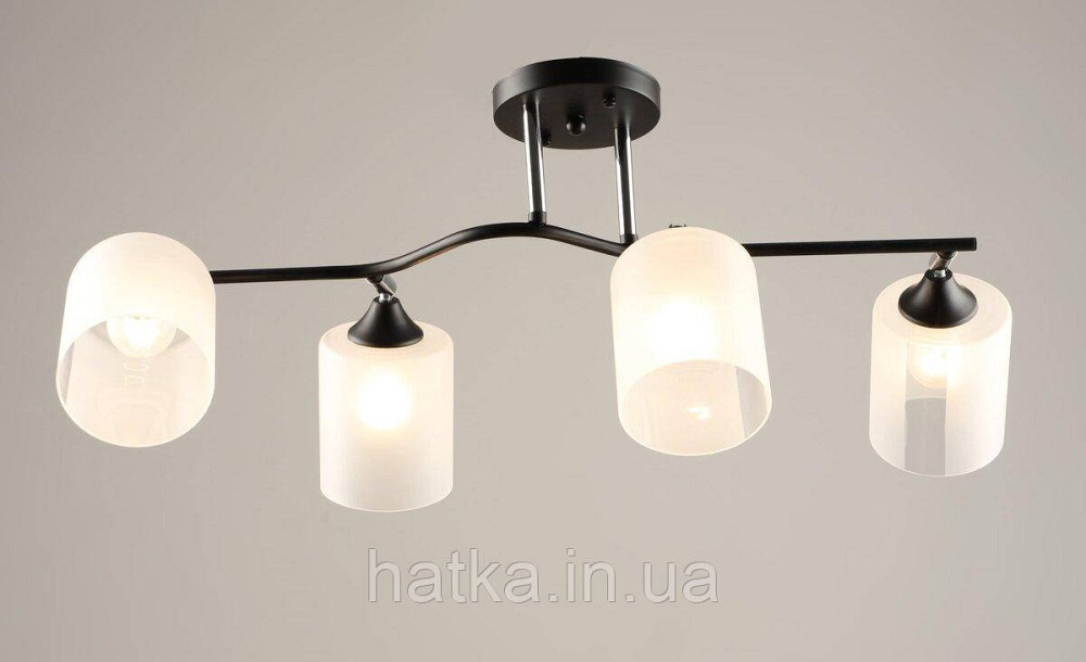 Люстра стельова на 4 плафони VALESO K2316/4, чорний/хром (E27) Київ - фото 1