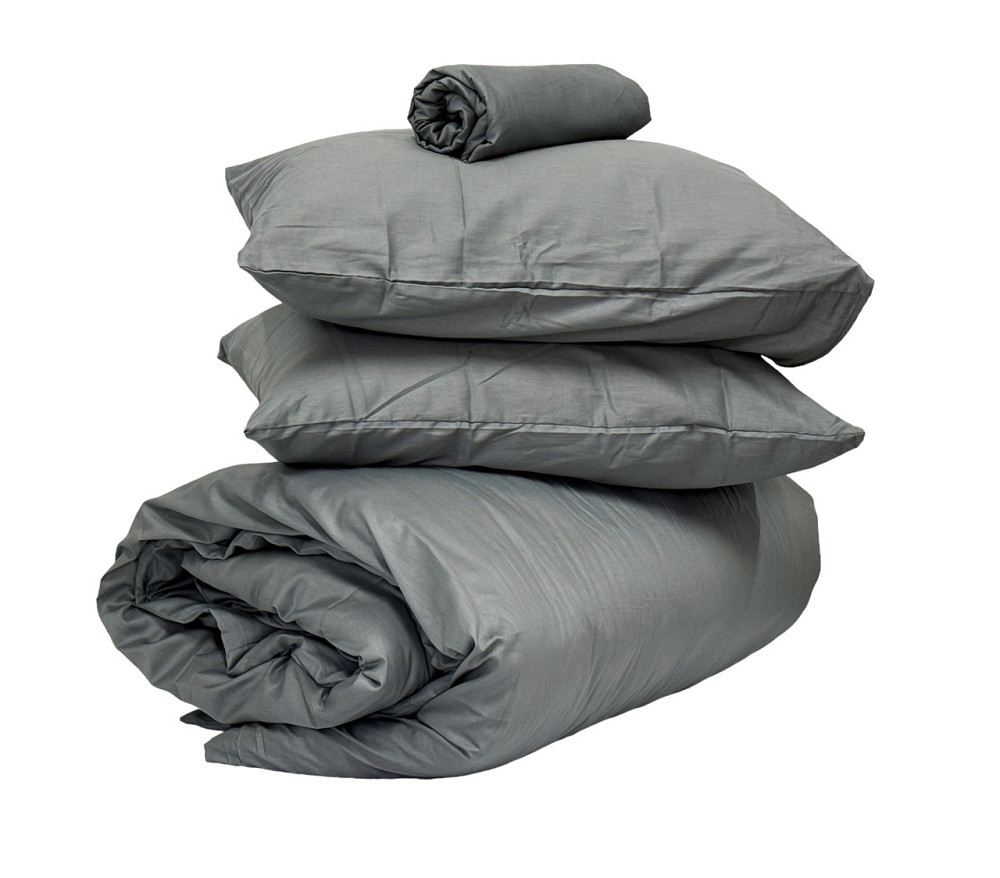 Ecotton Підковдра на блискавці Ecotton полуторний 150х215 см сатин із бавовни однотонний сірий Киев - изображение 3