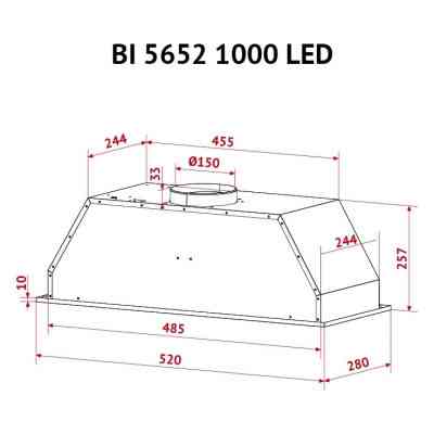 Витяжка кухонна Perfelli BI 5652 I 1000 LED Вінниця