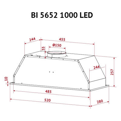 Витяжка кухонна Perfelli BI 5652 I 1000 LED Вінниця - фото 5