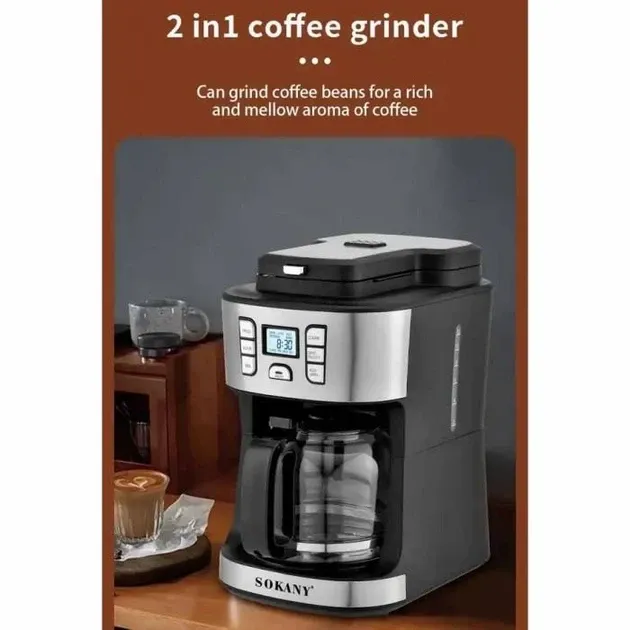 Автоматична кавомашина Sokany SK-506E 20 бар з пінником для молока, бак 1.8 л, потужність 950 Вт Одеса - фото 6