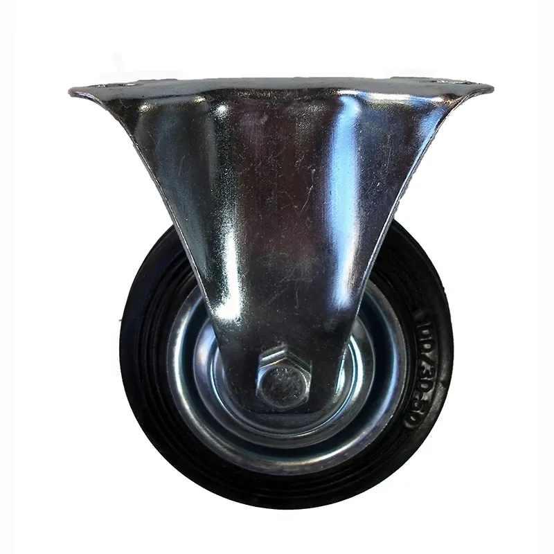 Колесо 100 мм лите гумове з неповоротним кронштейном – промислове колесо для візків та обладнання Харків - фото 2