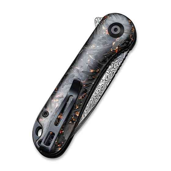 Нож складной карманный Civvi Elementum, (7.5 см) Damascus / Carbon Fiber черный Киев