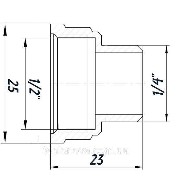 Редукционный переходник 1/2″х1/4″ВН латунный LP313S OPTIMUM Черновцы