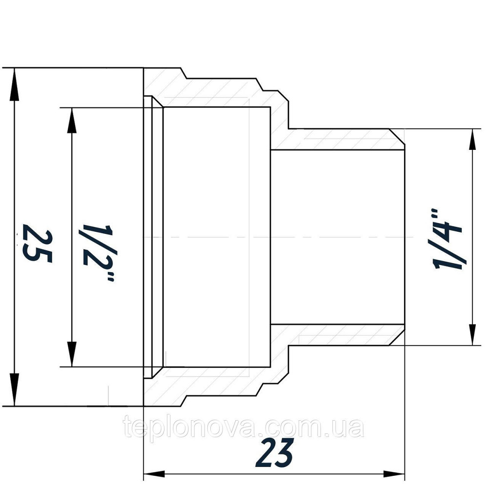 Редукционный переходник 1/2″х1/4″ВН латунный LP313S OPTIMUM Черновцы - изображение 2