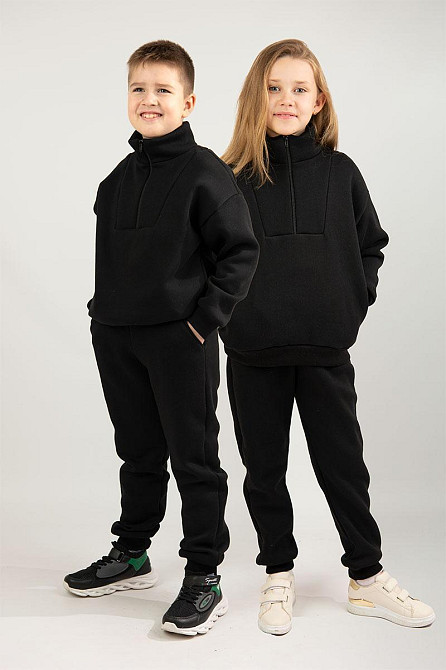 Дитячий теплий костюм, чорний, тринитка, топ Київ - фото 1