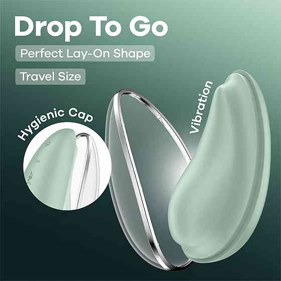 Мятный компактный вибратор каплевидной формы Satisfyer Drop To Go, 8,5 см. Sex Aura Киев