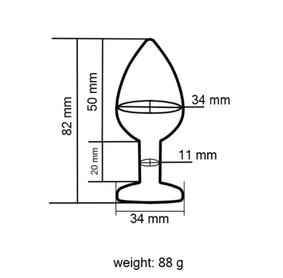 Анальна пробка із кристалом EGZO - Rose Gold Round Plug Clear size M Sex Aura Київ