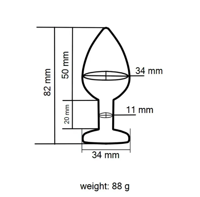 Анальна пробка із кристалом EGZO - Rose Gold Round Plug Clear size M Sex Aura Київ - фото 3