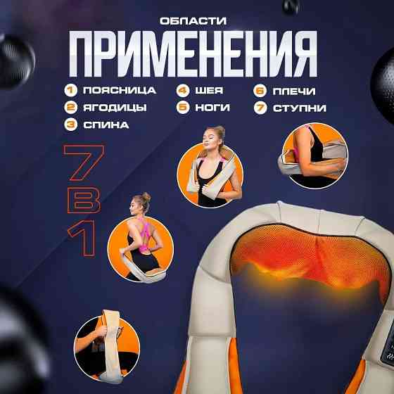 Масажер масажна подушка, Шийна подушка для масажу, Масажер для сидіння водія Масажери розминання VO-93 Київ