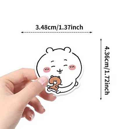 Наклейки kawaii животные набор 50 шт милые стикеры мишка зайчик для телефона ноутбука Киев