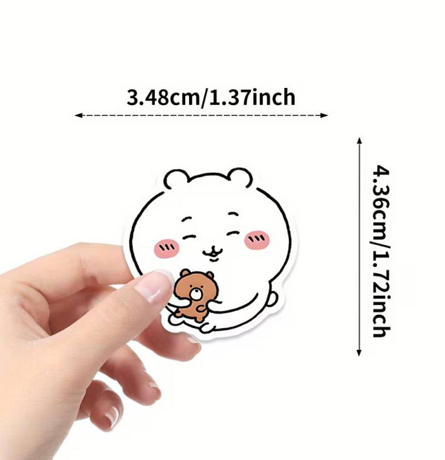 Наклейки kawaii тварини набір 50 шт милі стікери ведмедик зайчик для телефону ноутбука Київ - фото 4